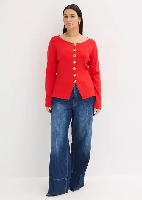 Pleten&yacute; kab&aacute;tek s &scaron;ůskem a dekorativn&iacute;mi knofl&iacute;ky, bonprix