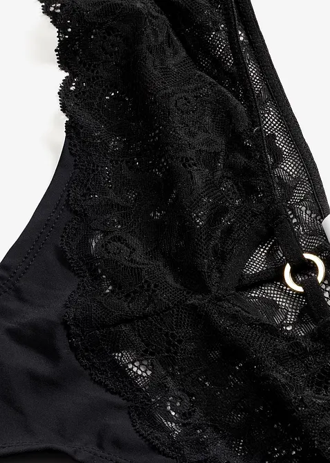 Bokov&aacute; tanga s květovanou krajkou, bonprix