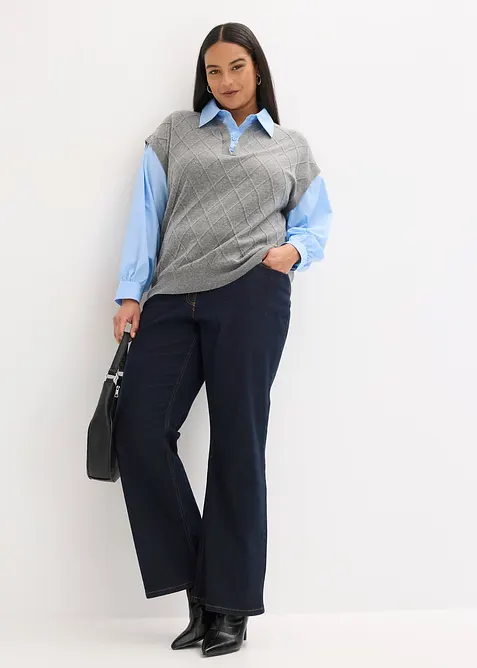 Svetr s halenkovou vsadkou, bonprix