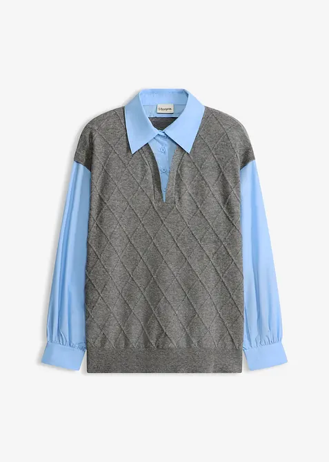 Svetr s halenkovou vsadkou, bonprix