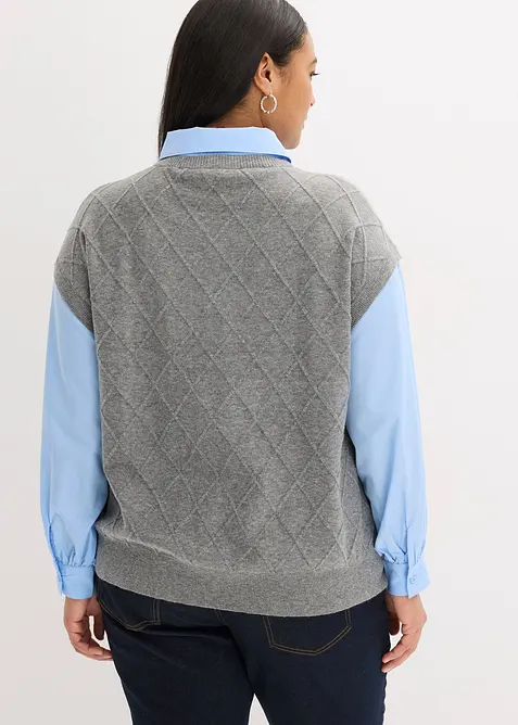 Svetr s halenkovou vsadkou, bonprix