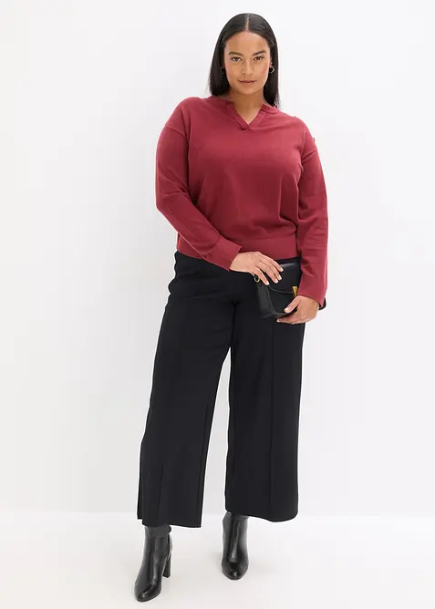 Pleten&yacute; svetr s ozdobn&yacute;mi knofl&iacute;ky, bonprix