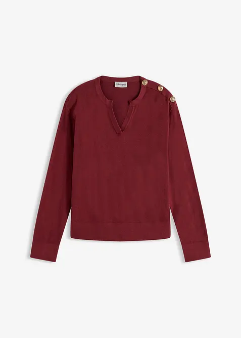 Pleten&yacute; svetr s ozdobn&yacute;mi knofl&iacute;ky, bonprix