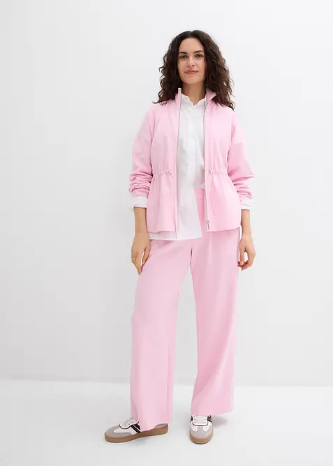 Žerzejov&eacute; kalhoty z materi&aacute;lu scuba se sklady v pase, bonprix