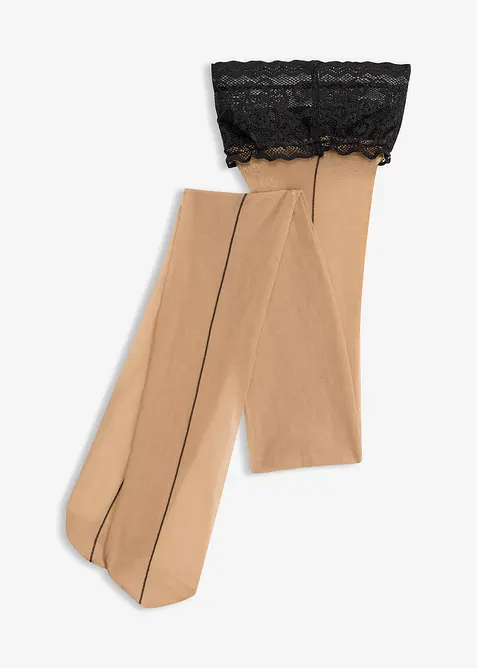 Samodrž&iacute;c&iacute; punčochy s krajkou, 20 DEN, bonprix