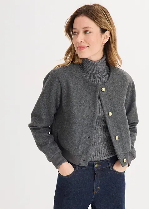 Bluzon z hebk&eacute;ho bukl&eacute; materi&aacute;lu, bonprix