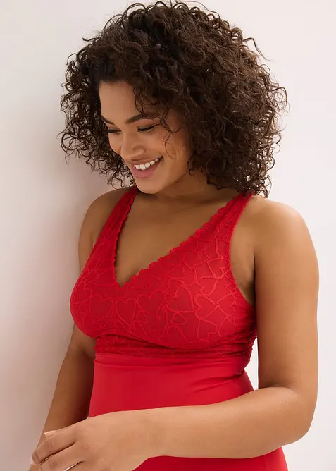 Stahovac&iacute; body se srd&iacute;čkovou krajkou, středn&iacute; tvaruj&iacute;c&iacute; efekt, bonprix