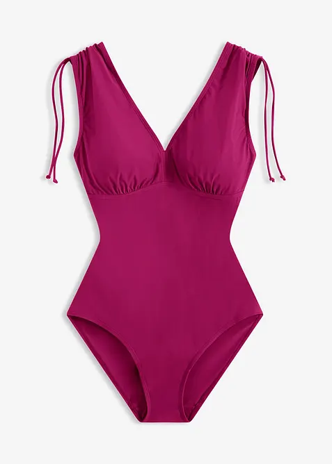 Stahovac&iacute; jednod&iacute;ln&eacute; plavky s lehk&yacute;m tvaruj&iacute;c&iacute;m efektem a &scaron;irok&yacute;mi ram&iacute;nky, bonprix