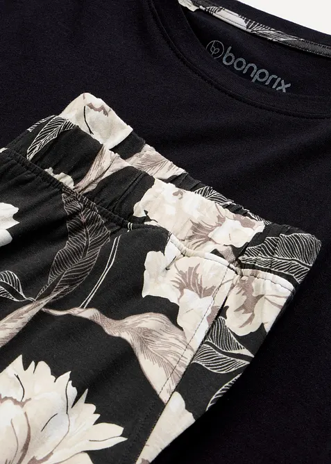 Pyžamo s visk&oacute;zou a &scaron;irok&yacute;mi nohavicemi, bonprix