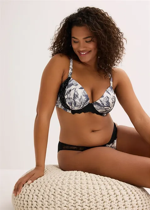 Vyztužen&aacute; podprsenka z poti&scaron;těn&eacute;ho sat&eacute;nu, bonprix