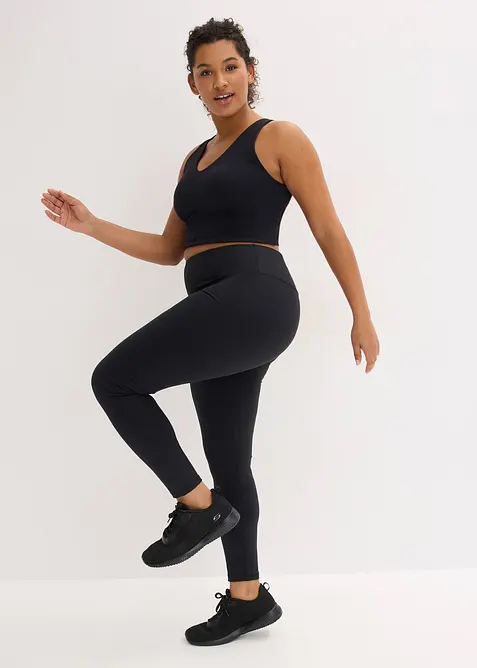 Sportovn&iacute; stahovac&iacute; leg&iacute;ny se stabiln&iacute;m bavlněn&yacute;m povrchem, bonprix