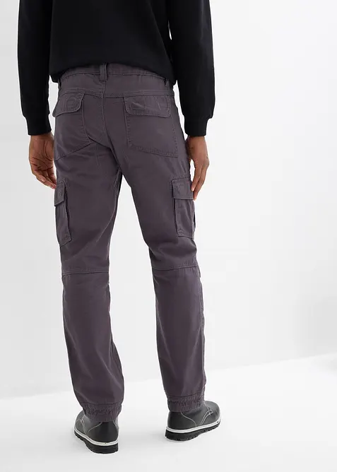 Cargo kalhoty z robustn&iacute; čist&eacute; bavlny, Relaxed Fit, Straight, bonprix