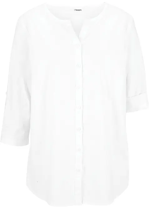 Halenka se lnem, 3/4 ruk&aacute;v, bonprix