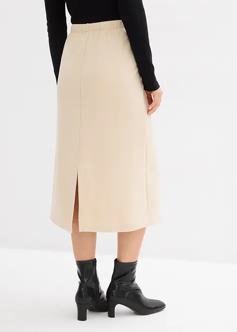 Midi sukně z měkk&eacute;ho materi&aacute;lu scuba, bonprix