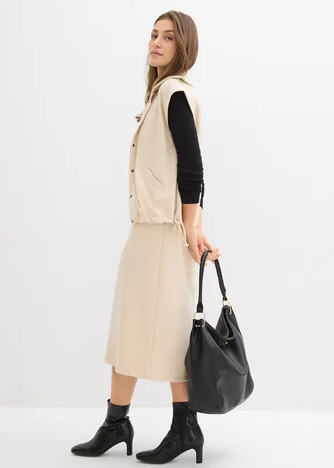 Midi sukně z měkk&eacute;ho materi&aacute;lu scuba, bonprix