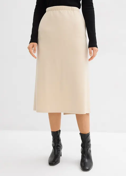 Midi sukně z měkk&eacute;ho materi&aacute;lu scuba, bonprix