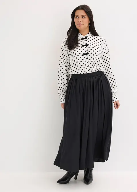 Maxi sukně ze spl&yacute;vav&eacute; visk&oacute;zov&eacute; směsi, bonprix