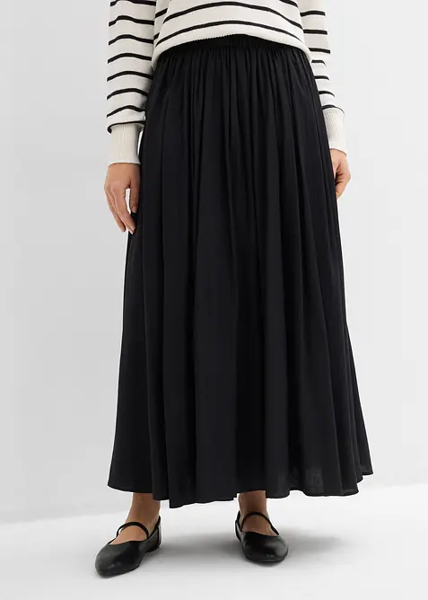 Maxi sukně ze spl&yacute;vav&eacute; visk&oacute;zov&eacute; směsi, bonprix