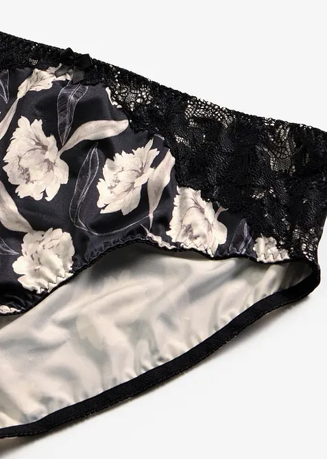 Maxikalhotky s leskl&yacute;m efektem a krajkov&yacute;mi detaily, bonprix