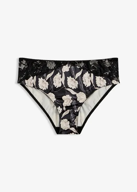 Maxikalhotky s leskl&yacute;m efektem a krajkov&yacute;mi detaily, bonprix