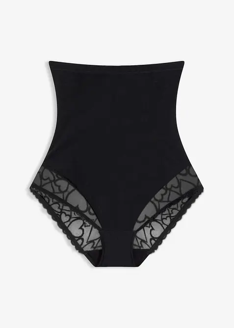 Stahovac&iacute; kalhotky se srd&iacute;čkovou krajkou, siln&yacute; tvaruj&iacute;c&iacute; efekt, bonprix