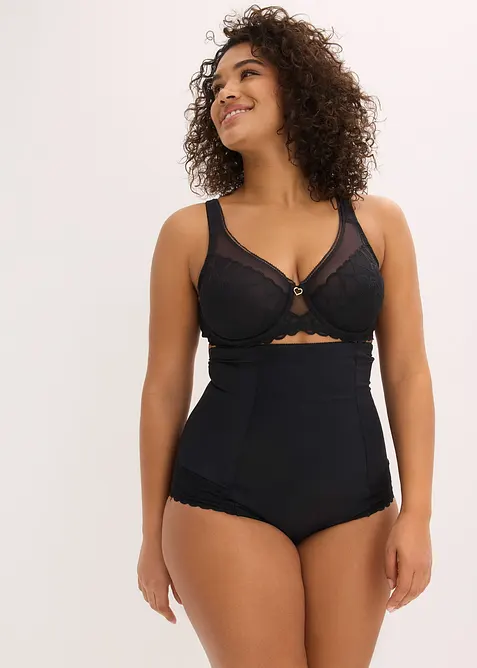 Stahovac&iacute; kalhotky se srd&iacute;čkovou krajkou, siln&yacute; tvaruj&iacute;c&iacute; efekt, bonprix