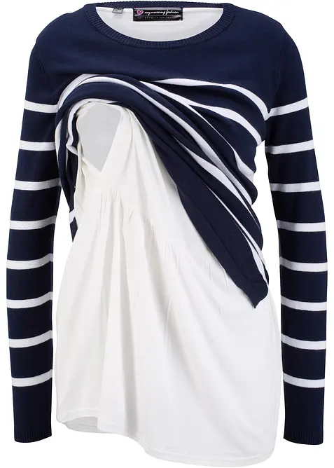 Lehk&yacute; těhotensk&yacute; svetr s koj&iacute;c&iacute; funkc&iacute; 2 v 1, bonprix