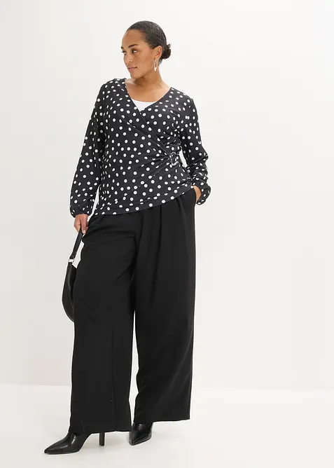 Tričko s dlouh&yacute;m ruk&aacute;vem, ze strukturovan&eacute;ho žerzeje, bonprix