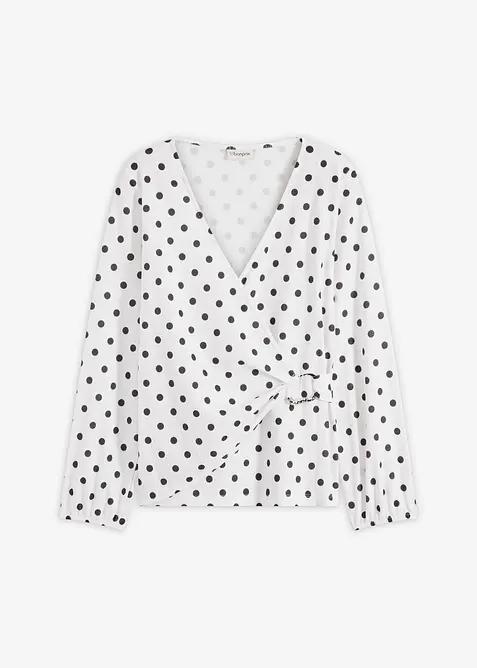 Tričko s dlouh&yacute;m ruk&aacute;vem, ze strukturovan&eacute;ho žerzeje, bonprix