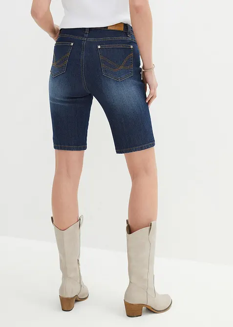 Dž&iacute;nov&eacute; bermudy Slim Fit Mid Waist, bonprix