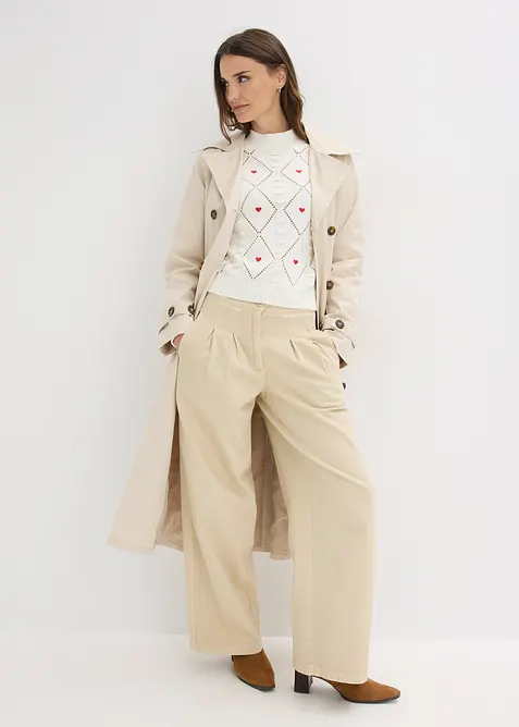 Ažurov&yacute; svetr z bavlněn&eacute; směsi, bonprix