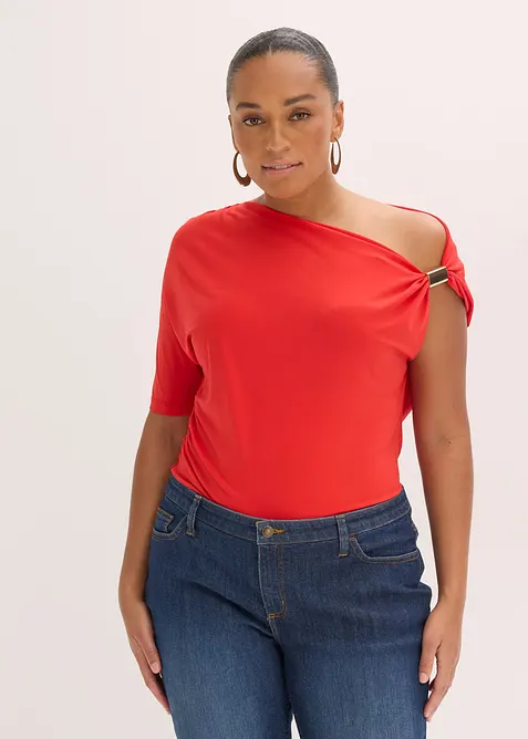 Triko s asymetrick&yacute;m v&yacute;střihem, bonprix