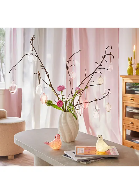 Skleněn&eacute; z&aacute;věsn&aacute; dekorace: zaj&iacute;čci (6 ks v balen&iacute;), bonprix