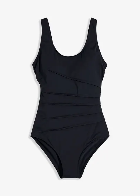 Stahovac&iacute; jednod&iacute;ln&eacute; plavky, lehk&yacute; tvaruj&iacute;c&iacute; efekt, s ozdobn&yacute;mi sklady, bonprix