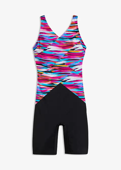 Jednod&iacute;ln&eacute; stahovac&iacute; plavky s nohavičkami, lehk&yacute; tvaruj&iacute;c&iacute; efekt, bonprix