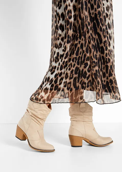 Kovbojsk&aacute; kotn&iacute;kov&aacute; obuv s nařasen&iacute;m, bonprix