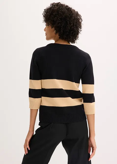 Bavlněn&yacute; pleten&yacute; kab&aacute;tek s proužky, bonprix