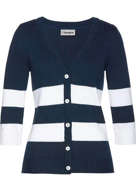 Bavlněn&yacute; pleten&yacute; kab&aacute;tek s proužky, bonprix