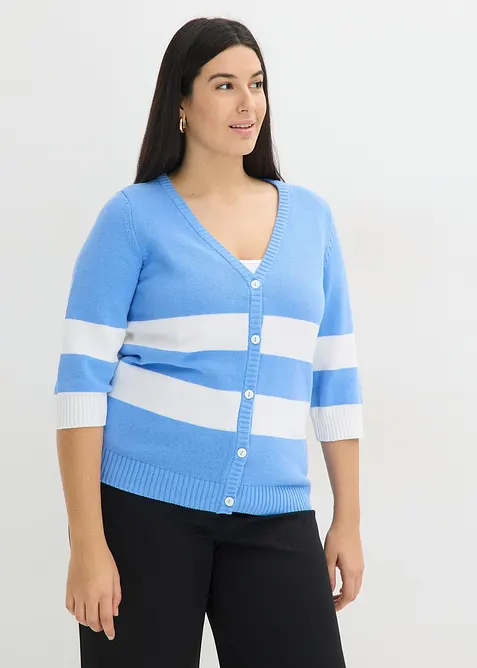 Bavlněn&yacute; pleten&yacute; kab&aacute;tek s proužky, bonprix