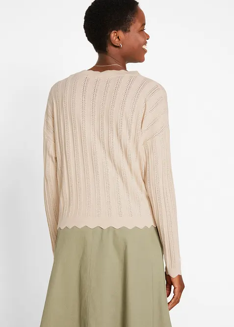 Kr&aacute;tk&yacute; ažurov&yacute; pleten&yacute; kab&aacute;tek, bonprix