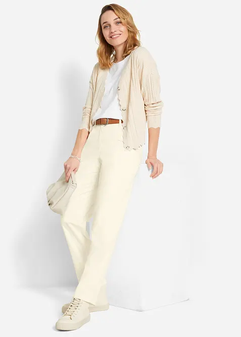 Kr&aacute;tk&yacute; ažurov&yacute; pleten&yacute; kab&aacute;tek, bonprix