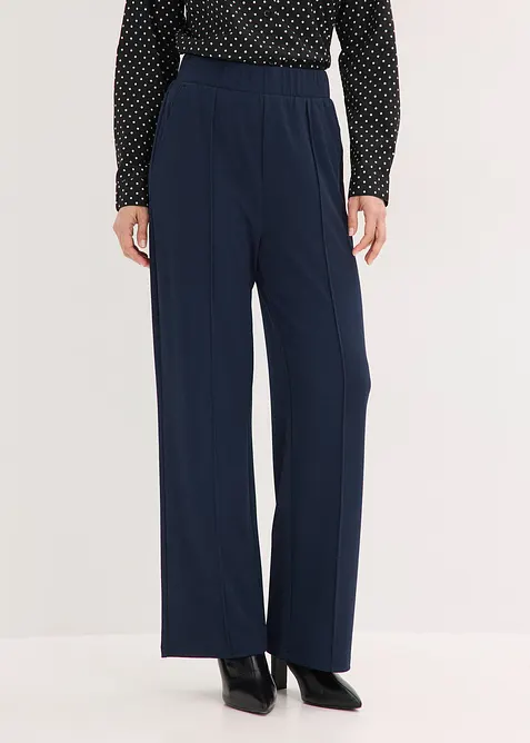 Kalhoty bez zap&iacute;n&aacute;n&iacute;, z pevn&eacute;ho interlocku, bonprix