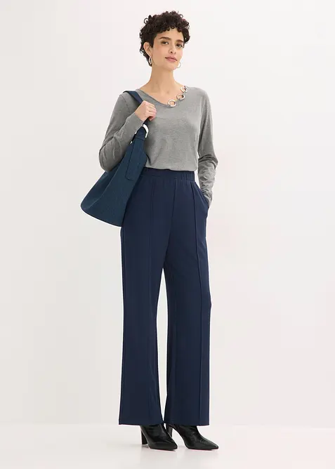 Triko s dlouh&yacute;m ruk&aacute;vem a kroužky, bonprix