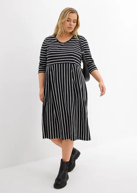 &Scaron;aty z bavlněn&eacute;ho žerzeje, midi d&eacute;lka, bonprix