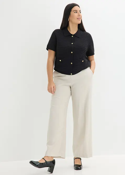 Pleten&yacute; kab&aacute;tek s ozdobn&yacute;mi knofl&iacute;ky, bonprix