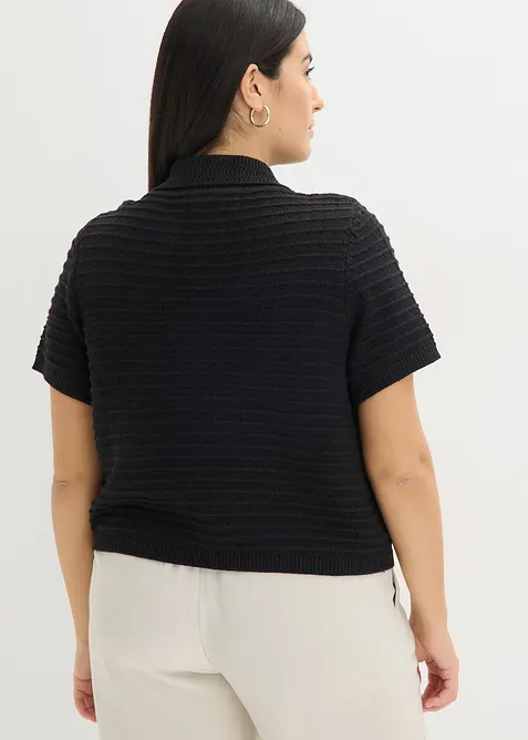 Pleten&yacute; kab&aacute;tek s ozdobn&yacute;mi knofl&iacute;ky, bonprix