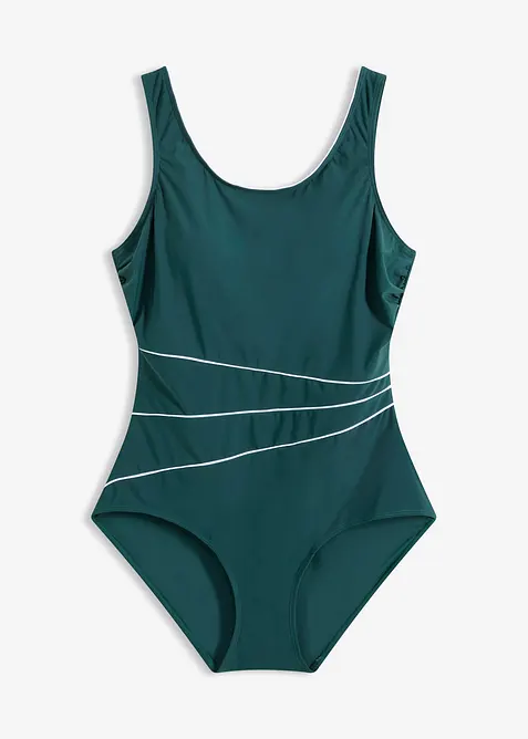 Stahovac&iacute; jednod&iacute;ln&eacute; plavky s ozdobn&yacute;mi &scaron;vy, lehk&yacute; tvaruj&iacute;c&iacute; efekt, bonprix