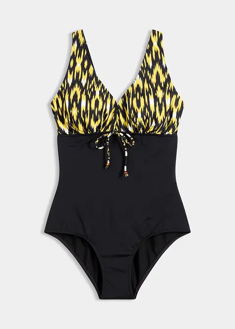 Stahovac&iacute; jednod&iacute;ln&eacute; plavky se &scaron;irok&yacute;mi ram&iacute;nky, středn&iacute; tvaruj&iacute;c&iacute; efekt, bonprix