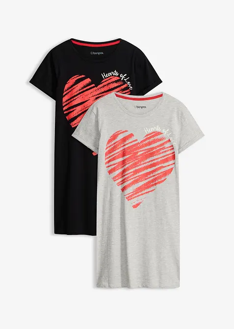 Nočn&iacute; ko&scaron;ile (2 ks v balen&iacute;) z čist&eacute; bavlny, bonprix