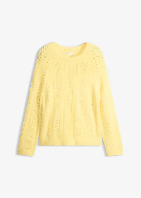 Ažurov&yacute; svetr s peř&iacute;čkovou př&iacute;z&iacute;, bonprix